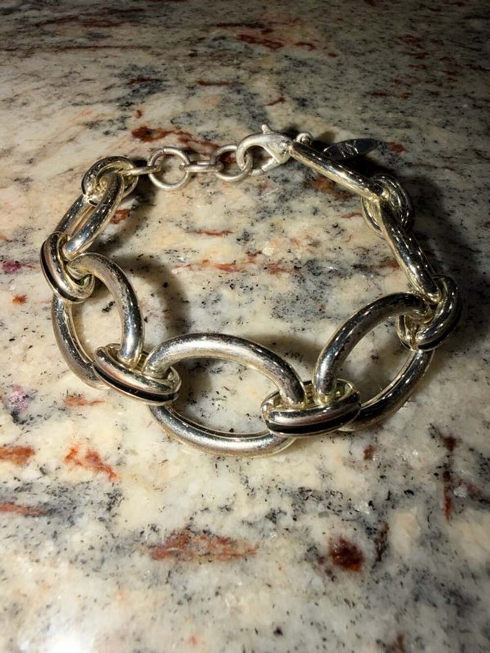 Napier Silver Tone Oval Link Bracelet